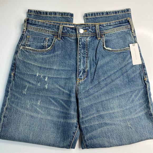 Anthropologie NWT Pilcro The Borrowed Denim Blue Jeans Distressed Grunge Size 29 - Picture 9 of 16
